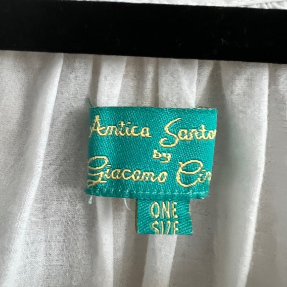 Antica Sartoria- Elegant Cream Eyelet and Lace Top tassel tie closure - Small - Picture 4 of 9